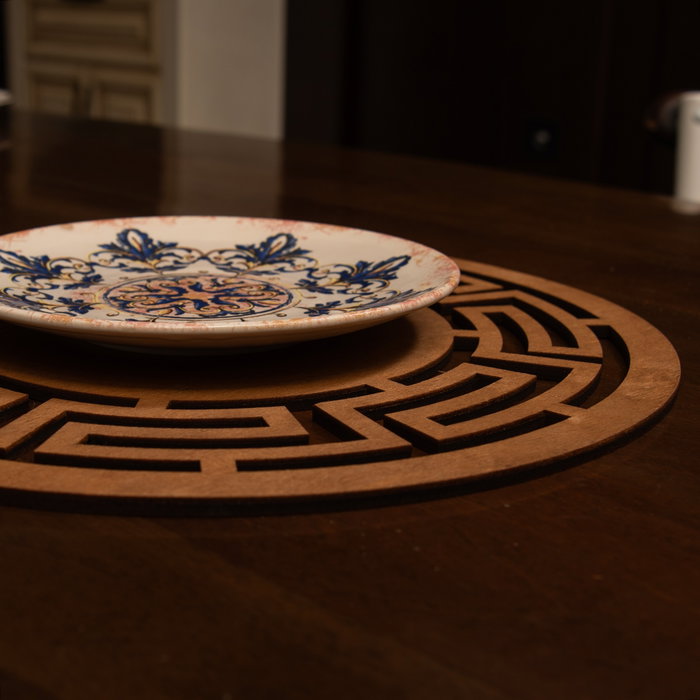Hermia Labyrinth - Walnut Juego de 6 Salvamanteles de Madera Hermia Labyrinth - Walnut Juego de 6 Salvamanteles de Madera